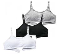 Ezranova Sous-vêtement de sport pour fille avec bandoulière rembourrée et réglable - Trois couleurs, Blanc, noir, gris, 0 mois