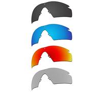 EZReplace Lentilles de rechange pour lunettes de soleil Oakley Si Ballistic M Frame 2.0 (verres polarisés), Noir charbon + bleu glace + rouge feu + argent métal, Talla única, Taille unique
