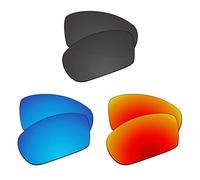 EZReplace Verres de rechange compatibles avec les lunettes de soleil Arnette Cheat Sheet AN4166 (verres polarisés) - Compatible avec cadre Arnette Cheat Sheet (noir carbone + bleu glacier + rouge