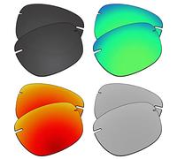 EZReplace Verres de rechange compatibles avec les lunettes de soleil Lighthouse MJ423-65 mm (verres polarisés) - (Noir carbone + Vert printemps + Rouge feu + Argent métal)