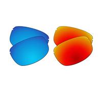 EZReplace Verres de rechange compatibles avec les lunettes de soleil Maui Jim Ho'okipa MJ407 (verres polarisés) - Compatible avec monture Maui Jim Ho'okipa (bleu glacial + rouge feu), Bleu glacier +