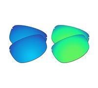 EZReplace Verres de rechange compatibles avec les lunettes de soleil Maui Jim Makaha MJ405 (verres polarisés) - Compatible avec les montures Maui Jim Makaha (bleu glacier + vert printemps), Bleu
