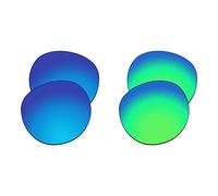 EZReplace Verres de rechange compatibles avec les lunettes de soleil Spy Optic Deco (verres polarisés) - Compatible avec monture Spy Optic Deco (bleu glacial + vert printemps)