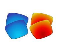 EZReplace Verres de rechange compatibles avec les lunettes de soleil Spy Optic Montana (verres polarisés) - Compatible avec la monture Spy Optic Montana (bleu glacier + rouge feu), Bleu glacier +