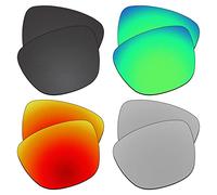 EZReplace Verres de rechange compatibles avec les lunettes de soleil Spy Optic Walden (verres polarisés) - Compatible avec les montures Spy Optic Walden (noir carbone + vert printemps + rouge feu +