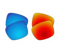 EZReplace Verres de rechange compatibles avec Spy Optic Helm 2 (verres polarisés) - Compatible avec Spy Optic Helm 2 Frame (bleu glacier + rouge feu), Bleu glacier + rouge feu, Taille unique