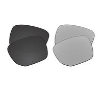 EZReplace Verres de rechange pour lunettes de soleil Oakley Ejector OO4142 (verres polarisés) - Compatible avec monture Oakley Ejector (noir carbone + métal argent), Noir carbone + métal argenté,