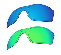 EZReplace Verres de rechange pour lunettes de soleil Oakley EVZero Pitch OO9383 (verres polarisés) - Compatible avec monture Oakley EVZero Pitch (bleu glacier + vert printemps), Bleu glacier + vert