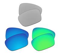 EZReplace Verres de rechange pour lunettes de soleil Oakley Fuel Cell OO9096 (verres polarisés), Métal argenté + bleu glacier + vert printemps, Taille unique