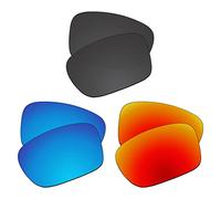 EZReplace Verres de rechange pour lunettes de soleil Oakley Fuel Cell OO9096 (verres polarisés), Noir carbone + bleu glacier + rouge feu, Taille unique
