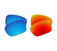 EZReplace Verres de rechange pour lunettes de soleil Oakley Gauge 6 OO6038 (verres polarisés) - Compatible avec monture Oakley Gauge 6 (bleu glacier + rouge feu), Bleu glacier + rouge feu, Taille