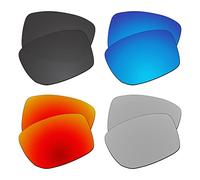 EZReplace Verres de rechange pour lunettes de soleil Oakley Gibston OO9449 (verres polarisés) - Compatible avec monture Oakley Gibston (noir carbone + bleu glacier + rouge feu + argent métallique),