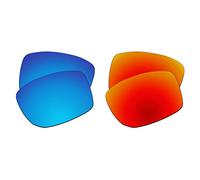 EZReplace Verres de rechange pour lunettes de soleil Oakley Gibston OO9449 (verres polarisés) - Compatible avec monture Oakley Gibston (bleu glacier + rouge feu), Bleu glacier + rouge feu, Taille