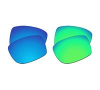 EZReplace Verres de rechange pour lunettes de soleil Oakley Gibston OO9449 (verres polarisés) - Compatible avec monture Oakley Gibston (bleu glacier + vert printemps), Bleu glacier + vert printemps,