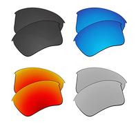 EZReplace Verres de rechange pour lunettes de soleil Oakley Half Jacket 2.0 XL OO9154 (verres polarisés), Noir carbone + bleu glacier + rouge feu + métal argenté, Taille unique