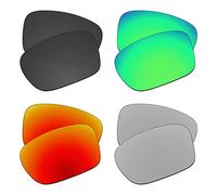 EZReplace Verres de rechange pour lunettes de soleil Oakley Holbrook Mix OO9384 (verres polarisés) - Compatible avec monture Oakley Holbrook Mix (noir carbone + vert printemps + rouge feu + argent
