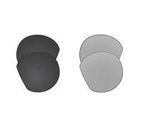 EZReplace Verres de rechange pour lunettes de soleil Oakley HSTN OO9464 (verres polarisés) - Compatible avec monture Oakley HSTN (noir carbone + argent métallique), Noir carbone + métal argenté,