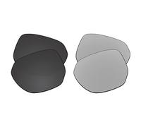 EZReplace Verres de rechange pour lunettes de soleil Oakley Latch Beta OO9436 (verres polarisés) - Compatible avec monture Oakley Latch Beta (noir carbone + métal argent), Noir carbone + métal