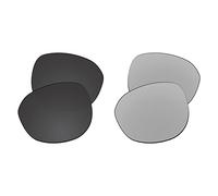 EZReplace Verres de rechange pour lunettes de soleil Oakley Latch Key L OO9394-55 mm (verres polarisés) - Compatible avec monture Oakley Latch Key L (noir carbone + métal argent), Noir carbone +