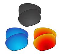 EZReplace Verres de rechange pour lunettes de soleil Oakley Latch OO9265, Noir carbone + bleu glace + rouge feu, taille unique