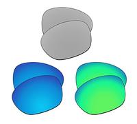 EZReplace Verres de rechange pour lunettes de soleil Oakley Latch OO9265 (verres polarisés), Métal argenté + bleu glacier + vert printemps, taille unique