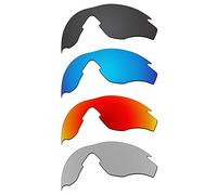 EZReplace Verres de rechange pour lunettes de soleil Oakley M2 Frame OO9212 (verres polarisés), Noir carbone + bleu glacier + rouge feu + métal argenté, Taille unique
