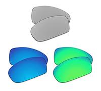 EZReplace Verres de rechange pour lunettes de soleil Oakley Mainlink OO9264-57 mm (verres polarisés), Métal argenté + bleu glacier + vert printemps, taille unique