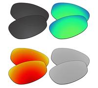 EZReplace Verres de rechange pour lunettes de soleil Oakley New Whisker OO4141 (verres polarisés) - Compatible avec monture Oakley New Whisker (noir carbone + vert printemps + rouge feu + argent