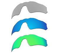 EZReplace Verres de rechange pour lunettes de soleil Oakley Radar EV Path OO9208 (verres polarisés), Métal argenté + bleu glacier + vert printemps, taille unique