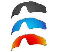 EZReplace Verres de rechange pour lunettes de soleil Oakley Radar EV Path OO9208 (verres polarisés), Noir carbone + bleu glacier + rouge feu, taille unique