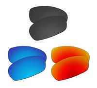 EZReplace Verres de rechange pour lunettes de soleil Oakley Square Wire 2.0 (verres polarisés) - Compatible avec monture Oakley Square Wire 2.0 (noir carbone + bleu glacier + rouge feu), Noir carbone