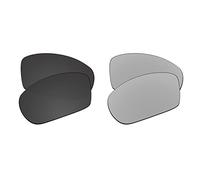 EZReplace Verres de rechange pour lunettes de soleil Oakley Straightlink OO9331 (verres polarisés), Noir carbone + métal argenté, taille unique