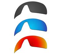 EZReplace Verres de rechange pour lunettes de soleil Oakley Sutro S OO9462 (verres polarisés) - Compatible avec monture Oakley Sutro S (noir carbone + bleu glacier + rouge feu), Noir carbone + bleu