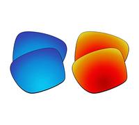 EZReplace Verres de rechange pour lunettes de soleil Oakley Sylas OO9448 (verres polarisés) - Compatible avec monture Oakley Sylas (bleu glacier + rouge feu), Bleu glacier + rouge feu, Taille unique