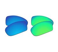 EZReplace Verres de rechange pour lunettes de soleil Oakley Turbine OO9263 (verres polarisés), Bleu glacier + vert printemps, taille unique