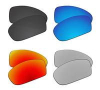 EZReplace Verres de rechange pour lunettes de soleil Oakley Turbine OO9263 (verres polarisés), Noir carbone + bleu glacier + rouge feu + métal argenté, taille unique