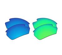 EZReplace Verres de rechange pour lunettes de soleil Rudy Project Rydon (verres polarisés) - Compatible avec cadre Rudy Project Rydon (noir carbone + métal argenté), Bleu glacier + vert printemps,