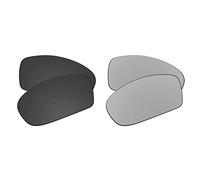 EZReplace Verres polarisés de rechange pour lunettes de soleil Oakley Fives Squared, Noir charbon + métal argenté, taille unique