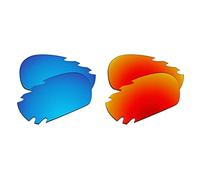EZReplace Verres polarisés de rechange pour lunettes de soleil Oakley Racing Jacket Vented, Bleu glacé + rouge feu, taille unique