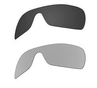 EZReplace Verres polarisés de rechange pour lunettes de soleil Oakley Turbine Rotor OO9307, Noir charbon + métal argenté, taille unique