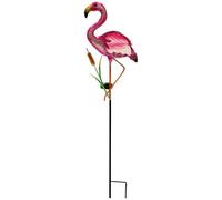 EZSOLAR Grande Lampe déco 98cm Solaire 8 LEDs BLC neutr Flamant ros