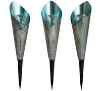 EZSOLAR Lot de 3 bornes solaire design - H 26 x Ø 7,5 cm