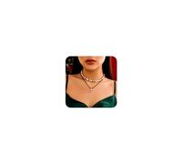 EZSONA Ensemble de collier à breloques de Noël superposées - Arbre, bas, Père Noël, renne, flocon de neige, chapeau de Père Noël - Bijoux avec pendentif festif