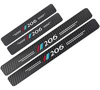EZURI 4 pcs Carbone Fibre Car Door Sill Stickers pour Peugeot 206,Protection Seuil Porte de Voiture