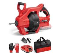 EZUVITA Furet Déboucheur de Canalisation 20V, Tarière de Drainage à Arbre Flexible 7,7m, Adapté au Diamètre du Tuyau 20-50mm, Convient pour Déboucher les Toilettes, les Égouts et les Salles de Bains