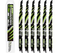 EZUVITA Lames de Scie Sabre en Acier Cr-V (6 Pièces) pour l'élagage du Bois, avec Sac de Rangement, Lames de 240mm pour la Coupe du Bois d'arbres