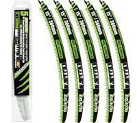 EZUVITA Lot de 5 lames de scie sabre d'élagage à dents japonaises de 380 mm, tranchant arqué 5 TPI, pour l'élagage et la coupe du bois