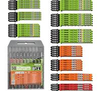 EZUVITA Lot de 50 Lames de Scie Sauteuse avec Étui de Rangement en Acier CR-V et HSS, Assortiment de Lames de Scie Sauteuse avec Tige en T pour Couper le Bois, le Plastique et le Métal