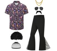 Ezuwail Costume disco des années 70 pour homme
