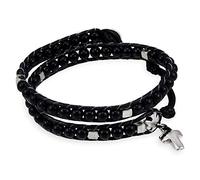 EZVFIRPDFZ Bracelet chapelet enveloppant pour homme et femme, motif échelle en bois avec breloque en forme de croix